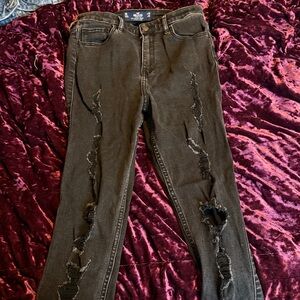 Hollister Black Distressed Skinny Jeans